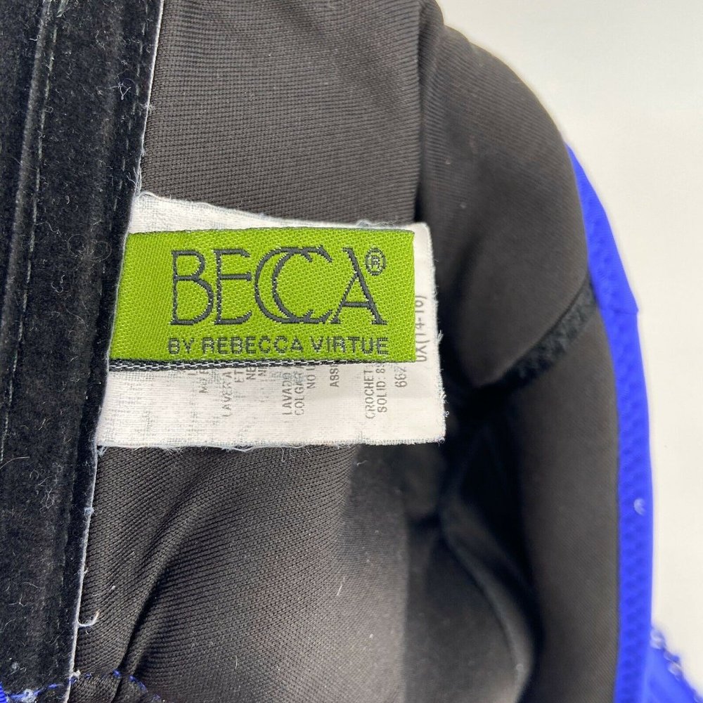 Becca Purple Crochet Ruched One Piece Swimsuit - Picture 4 of 6